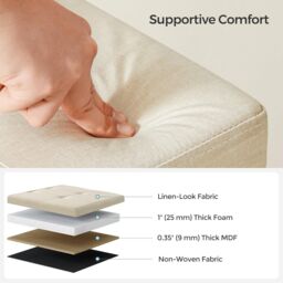 SONGMICS Large Storage Ottoman Bench Folding Foot Rest End Bed Easy Assembly in Ivory - thumbnail 6