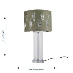 First Choice Lighting Set of 2 Aura - Chrome Table Lamps with Sage Green Fern Shades in Silver - thumbnail 9