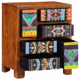 Berkfield Home Sideboard Multicolour 50x35x60 Solid Wood Acacia - thumbnail 4
