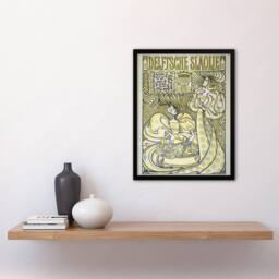 Artery8 Jan Toorop Framed Wall Art Print Delft Salad Oil Vintage Advert in Yellow - Size: A4 - thumbnail 2
