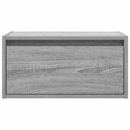 Berkfield Home Durable Wall-mounted Bedside Cabinet with LED Lights Grey Sonoma - thumbnail 7