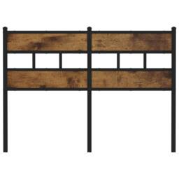 Berkfield Home Headboard Smoked Oak 120 cm Iron & Engineered Wood in Brown - thumbnail 3