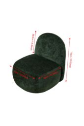 Living and Home Dark Green Modern Chenille Upholstered Lounge Chair - thumbnail 5