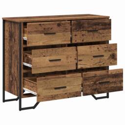 Berkfield Home Chest of Drawers Old Wood 91x35.5x74.5 cm Engineered Wood in Brown - thumbnail 5