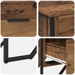 Berkfield Home Chest of Drawers Old Wood 91x35.5x74.5 cm Engineered Wood in Brown - thumbnail 9