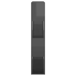 Berkfield Home Classic Book Cabinet Room Divider High Gloss Grey 100x24x124 cm - Size: 100 x 24 x 124 cm - thumbnail 6