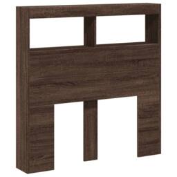 Berkfield Home Headboard Cabinet with LED Brown Oak 100x17x102 cm - Size: 100 x 17 x 102 cm - thumbnail 1