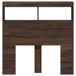 Berkfield Home Headboard Cabinet with LED Brown Oak 100x17x102 cm - Size: 100 x 17 x 102 cm - thumbnail 6