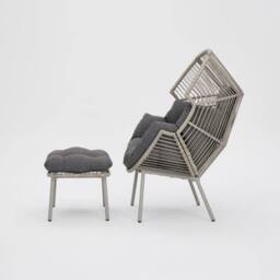 Home Detail Antigua Egg Chair with Footstool in Grey - thumbnail 4