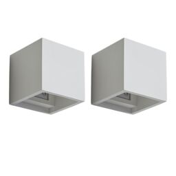First Choice Lighting Set of 2 Minori - White G9 Plaster Wall Lights - thumbnail 1