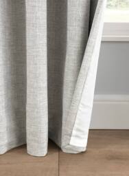 Smart Living Textured Rib Weave Pencil Pleat Blackout Curtains - 2 Panels in Grey - Size: 117 cm width x 137 cm drop - thumbnail 7