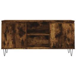 Berkfield Home TV Cabinet Smoked Oak 104x35x50 cm Engineered Wood in Brown - Size: 104 x 35 x 50 cm - thumbnail 5