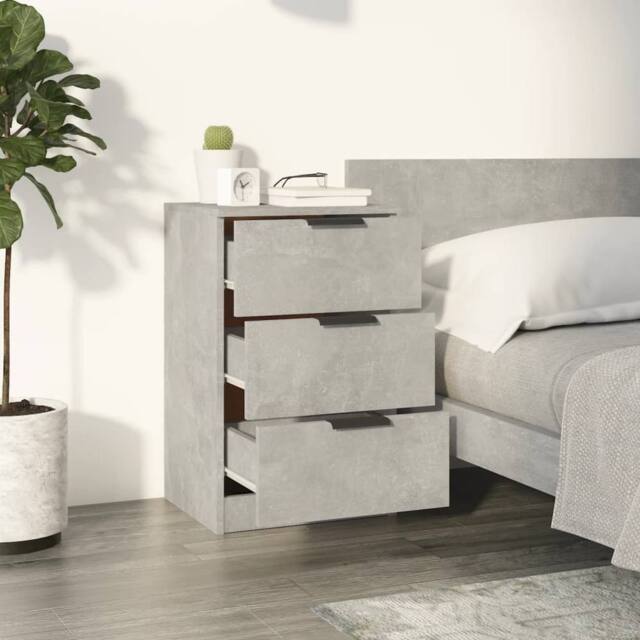 Berkfield Home Modern Bedside Cabinet Concrete Grey 40x36x65 cm - Size: 40 x 36 x 65 cm - image 1