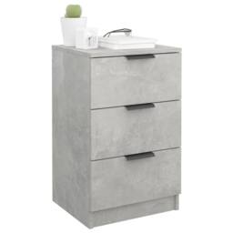 Berkfield Home Modern Bedside Cabinet Concrete Grey 40x36x65 cm - Size: 40 x 36 x 65 cm - thumbnail 4
