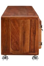 Orsina Sheesham Wood Low Sideboard, Industrial Storage Cabinet, Sideboard Television Cabinet, Small Display Cabinet in Brown - thumbnail 2