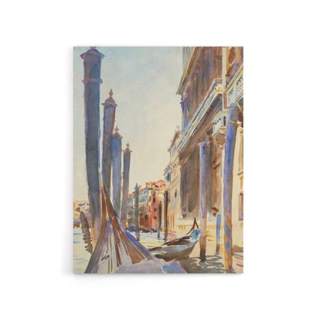 "Artery8 Gondola Moorings on the Grand Canal Sargent Canvas Wall Art Print - Size: W12"" x H16""" - image 1