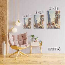 "Artery8 Gondola Moorings on the Grand Canal Sargent Canvas Wall Art Print - Size: W12"" x H16""" - thumbnail 4