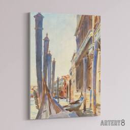 "Artery8 Gondola Moorings on the Grand Canal Sargent Canvas Wall Art Print - Size: W12"" x H16""" - thumbnail 2