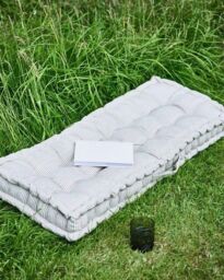 Mocha Cotton Ticking Stripe Indoor Outdoor Garden Bench Cushion (L)112cm x (W)44cm - thumbnail 3
