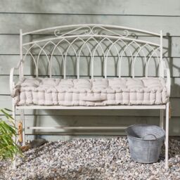 Mocha Cotton Ticking Stripe Indoor Outdoor Garden Bench Cushion (L)112cm x (W)44cm - thumbnail 4