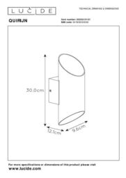 Lucide 'QUIRIJN' Modern Dimmable Stylish Indoor Up Down Decor Wall Light 1xG9 in White - thumbnail 5