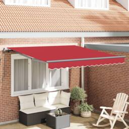 Berkfield Home Manual Retractable Awning Red 350x250 cm - thumbnail 1