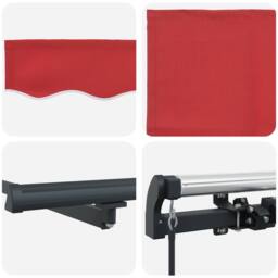 Berkfield Home Manual Retractable Awning Red 350x250 cm - thumbnail 8
