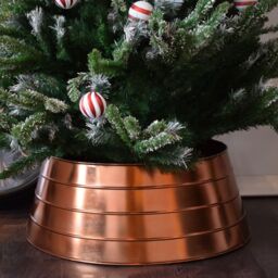Ivyline Metal Christmas Tree Skirt Copper - H26cm W67cm - Light weight - Premium Quality - thumbnail 1