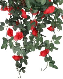 Neel Blue 110cm Artificial Rose Garland Vine Hanging Silk Garland, 18 Flowers in Red - thumbnail 3