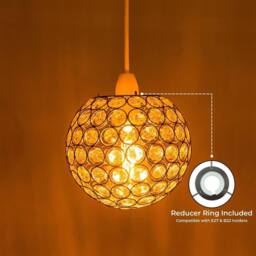 EONLION Crystal Acrylic Light Shade Ball Pendant in Silver - thumbnail 3