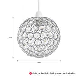 EONLION Crystal Acrylic Light Shade Ball Pendant in Silver - thumbnail 2