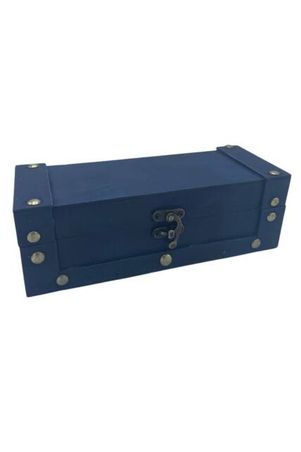 KDMD Teal Long Tea Chest for Tea Keepsakes & Decor Stylish Storage - image 1