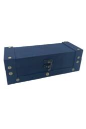 KDMD Teal Long Tea Chest for Tea Keepsakes & Decor Stylish Storage - thumbnail 1