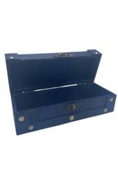 KDMD Teal Long Tea Chest for Tea Keepsakes & Decor Stylish Storage - thumbnail 2