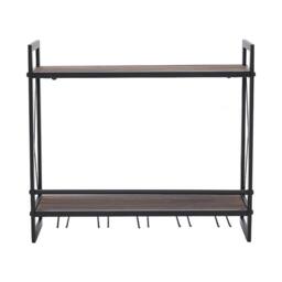 FLAVORA Industrial Wall Mount Wine Rack Glass Holder in Black - Size: 0.6m2 - thumbnail 6