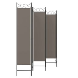 Berkfield Home 6-Panel Room Divider Anthracite 240x200 cm Fabric in Black - thumbnail 5