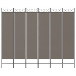 Berkfield Home 6-Panel Room Divider Anthracite 240x200 cm Fabric in Black - thumbnail 3