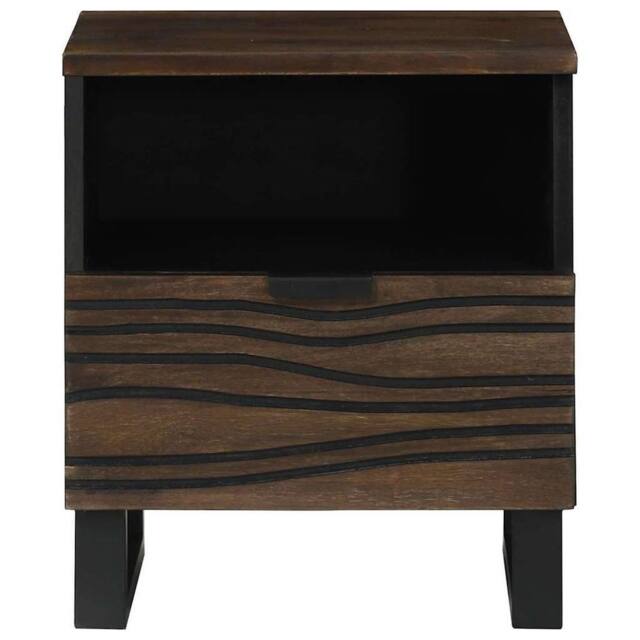 Berkfield Home Traditional Bedside Cabinet, 40x33x46 cm, Solid Wood Mango in Brown - Size: 40 x 33 x 46 cm - image 1