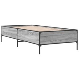 Berkfield Home Bed Frame without Mattress Grey Sonoma 75x190 cm Small Single - thumbnail 3