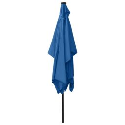 Berkfield Home Parasol with LEDs & Steel Pole Azure Blue 2x3 m - thumbnail 6