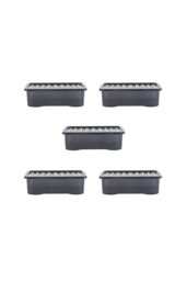 Wham Crystal 5 x 32L Stackable Plastic Storage Boxes with Lids in Black - thumbnail 4