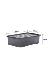 Wham Crystal 5 x 32L Stackable Plastic Storage Boxes with Lids in Black - thumbnail 5