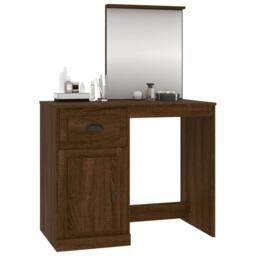 Berkfield Home Dressing Table with Mirror Brown Oak 90x50x132.5 cm Engineered Wood - thumbnail 4