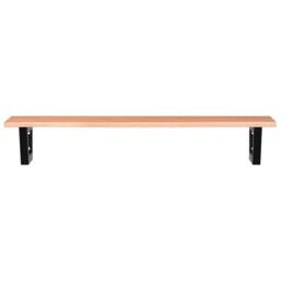 Berkfield Home Basin Shelf Wall Mounted Steel & Solid Wood Oak in Brown - thumbnail 4