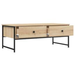Berkfield Home Coffee Table Sonoma Oak 101x49x39.5 cm Engineered Wood in Brown - thumbnail 5