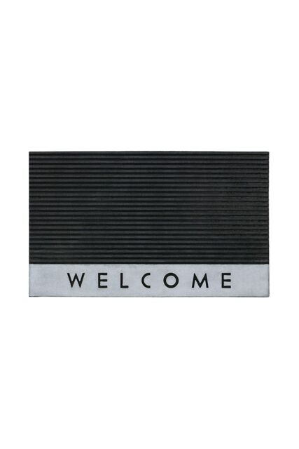 JVL Quartz Welcome Scraper Rubber Doormat 45x75cm in Black - Size: 45 cm x 75 cm - image 1