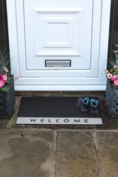 JVL Quartz Welcome Scraper Rubber Doormat 45x75cm in Black - Size: 45 cm x 75 cm - thumbnail 2