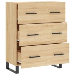 Berkfield Home Sideboard Sonoma Oak 69.5x34x90 cm Engineered Wood in Brown - thumbnail 6