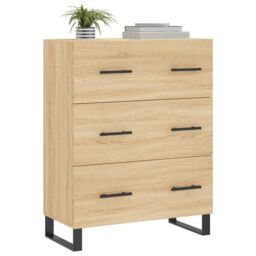 Berkfield Home Sideboard Sonoma Oak 69.5x34x90 cm Engineered Wood in Brown - thumbnail 3