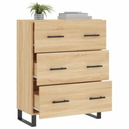 Berkfield Home Sideboard Sonoma Oak 69.5x34x90 cm Engineered Wood in Brown - thumbnail 4